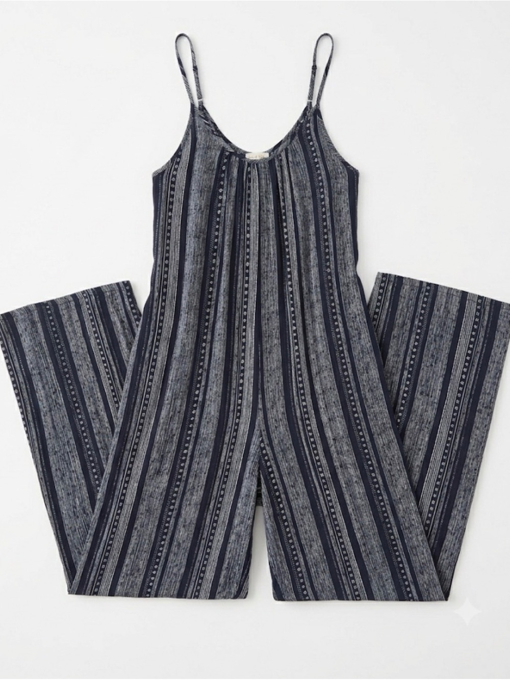 Hem & Thread Sz M romper jumpsuit, navy & white. Cool, flowy